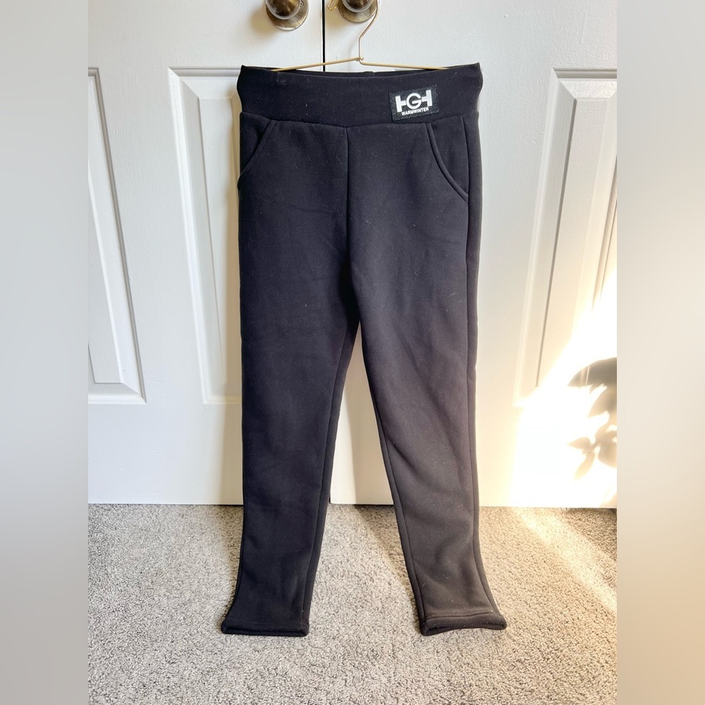 Woman Black Warm Leggings